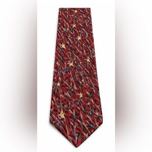 Stylish Red and Gold Star Men's Tie Digger Phelps Collection